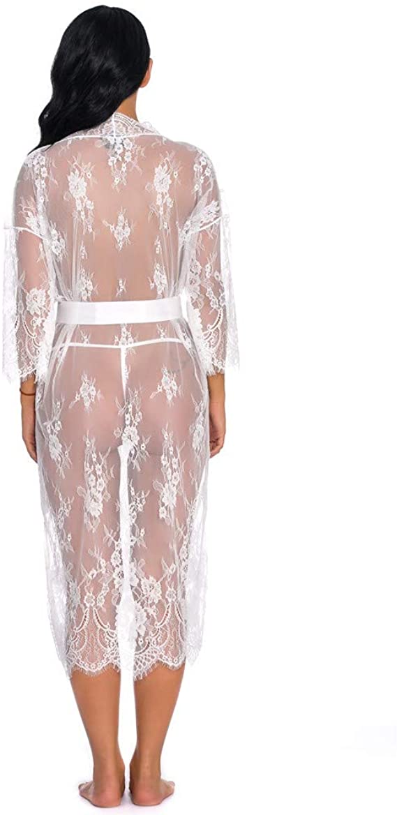 Robe De Chambre - Nuisette en Dentelle Transparente - Taille Standard