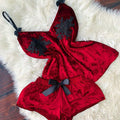 Ensemble Pyjama de nuit Sexy en velours hauts et bas short culotte