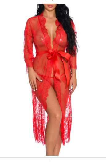 Robe De Chambre - Nuisette en Dentelle Transparente